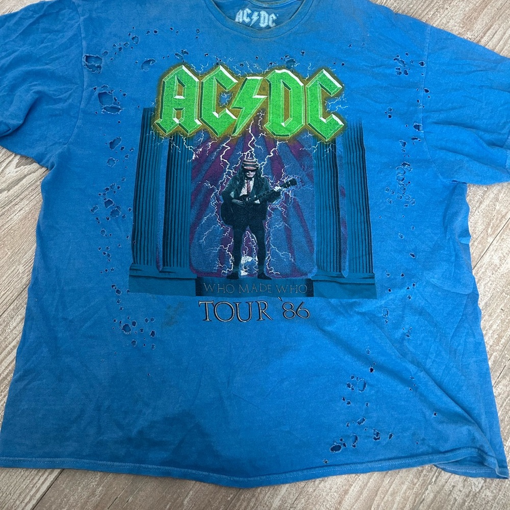 AC/DC Tour 86 Blue vintage oversized shirt